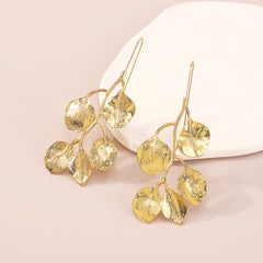 Exquisite 18K gold-plated drop earrings with charming leaf accents, perfect for elevating any outfit with a natural touch.