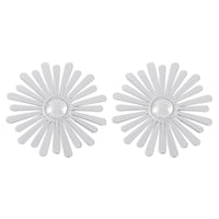 Silver-Plated Sunflower Stud Earrings