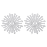 Silver-Plated Sunflower Stud Earrings