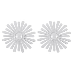 Silver-Plated Sunflower Stud Earrings