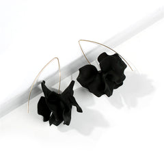 Black Acrylic & 18K Gold-Plated Petals Drop Earrings