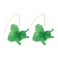 Green Acrylic & 18K Gold-Plated Petals Drop Earrings