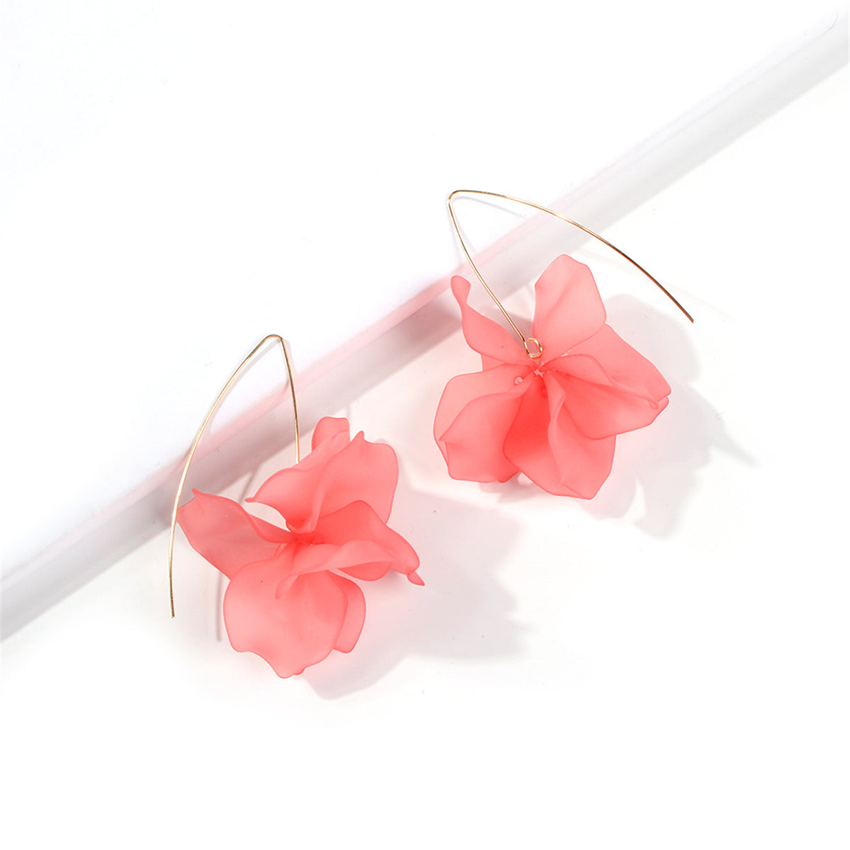 Pink & 18K Gold-Plated Petals Drop Earrings