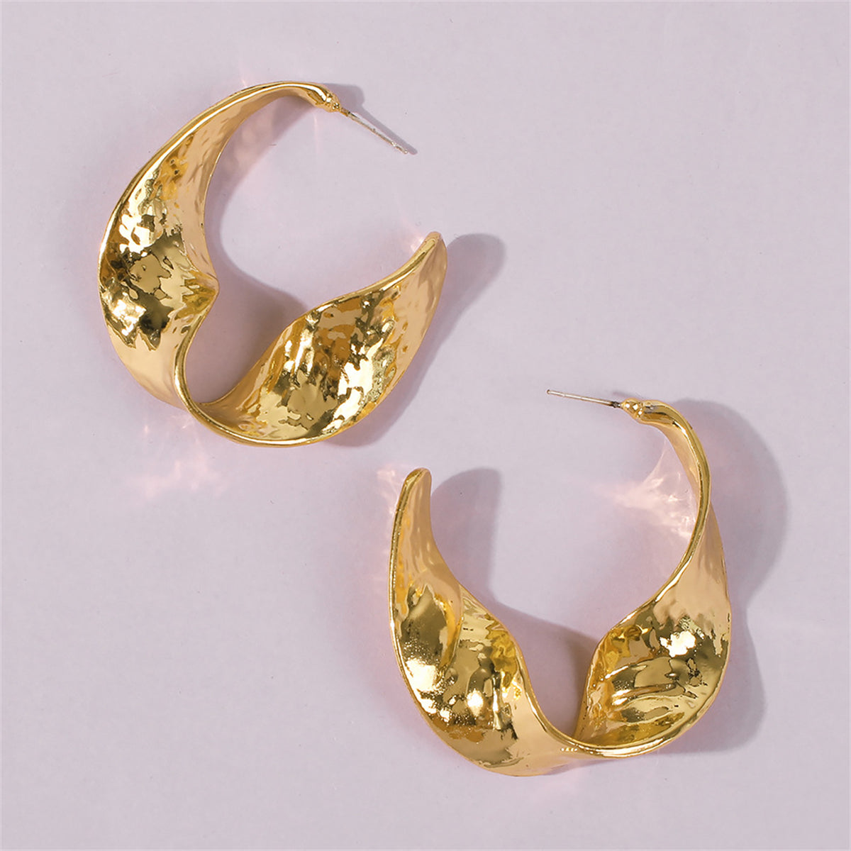 18K Gold-Plated Curved Huggie Earrings