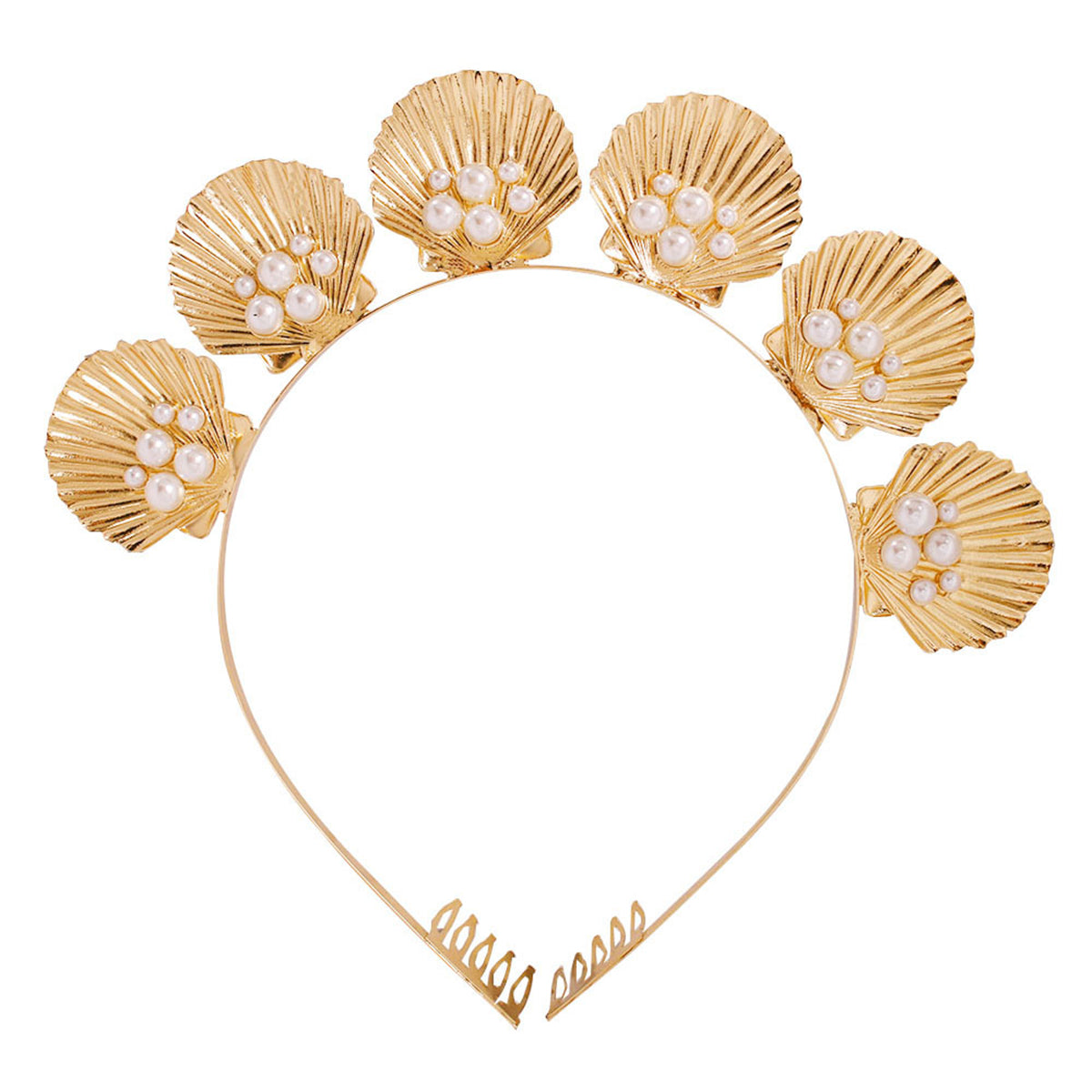 Pearl & 18K Gold-Plated Shell Headband