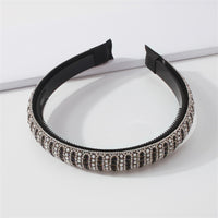 Black & Cubic Zirconia Stripe Hard Headband