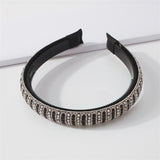 Black & Cubic Zirconia Stripe Hard Headband