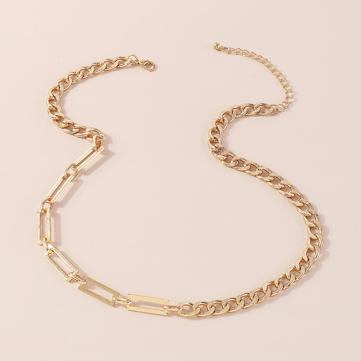 18K Gold-Plated Open Rectangle Chain, gold pendant necklace for women, botanical inspired, lifestyle look