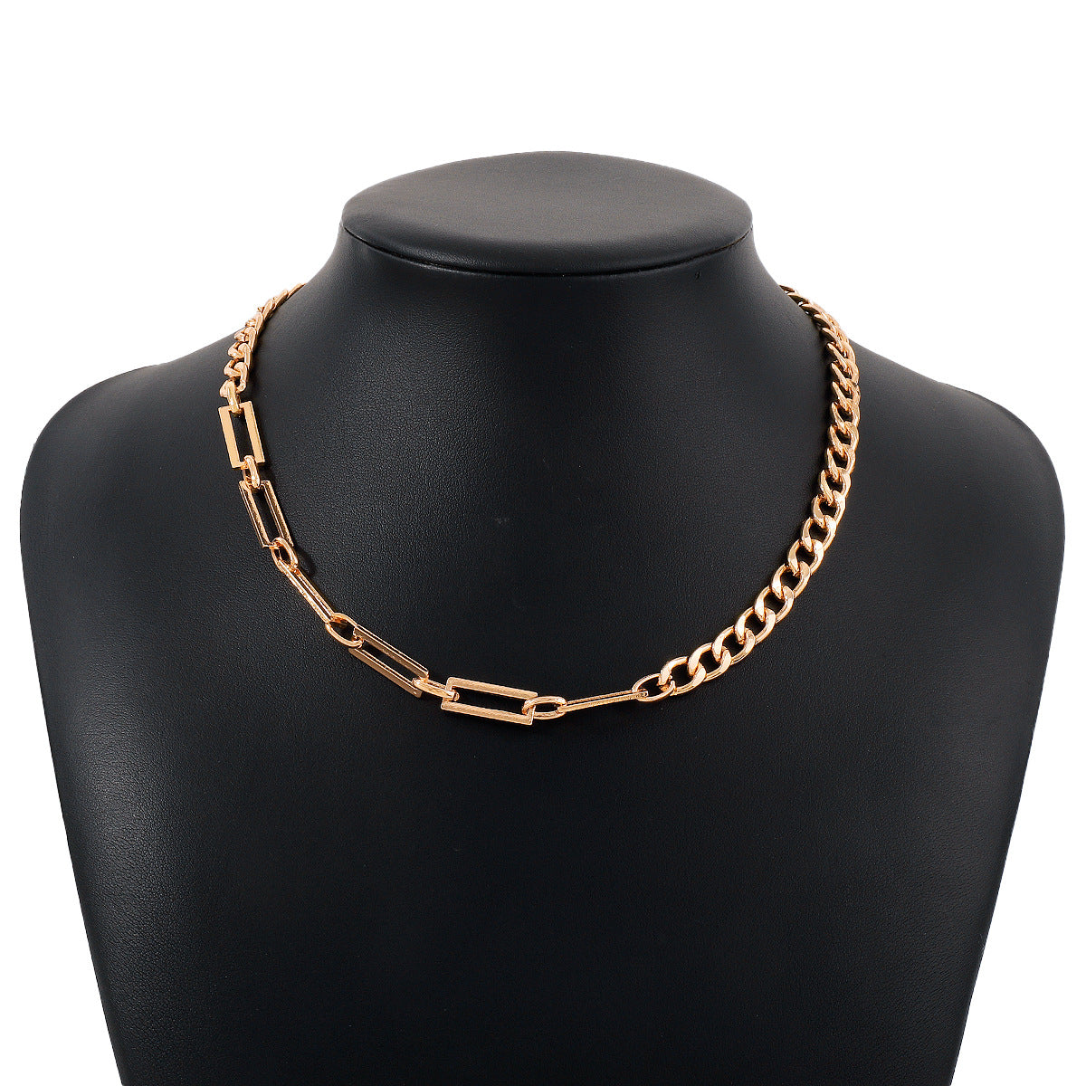 18K Gold-Plated Open Rectangle Chain, gold pendant necklace for women, botanical inspired, styled look