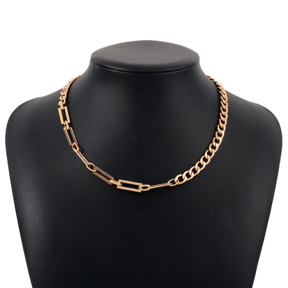 18K Gold-Plated Open Rectangle Chain, gold pendant necklace for women, botanical inspired, styled look