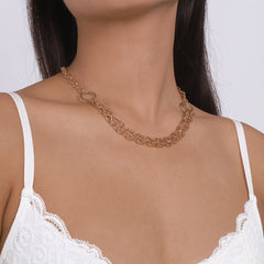 18K Gold-Plated Dual Cable-Chain Choker Necklace