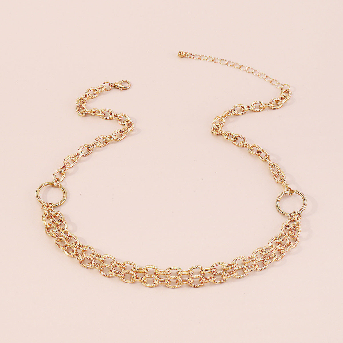 18K Gold-Plated Dual Cable-Chain Choker Necklace