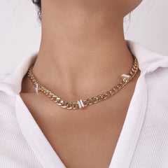 Crystal & 18K Gold-Plated Curb Chain