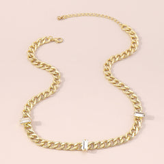 Crystal & 18K Gold-Plated Curb Chain