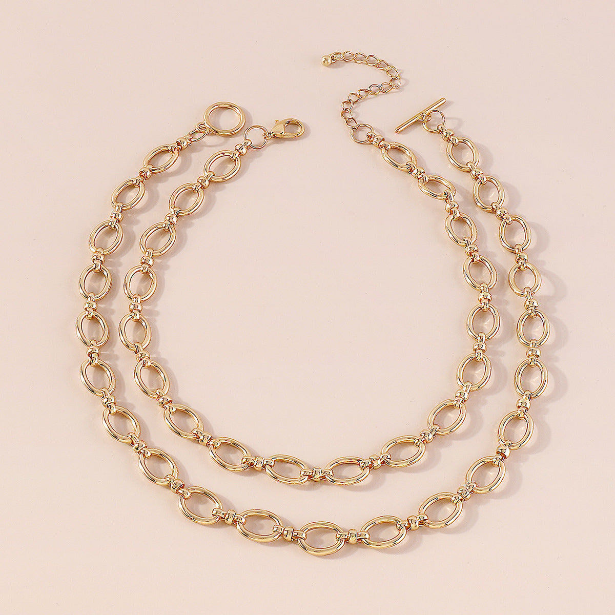 18K Gold-Plated Oval-Link Chain Set