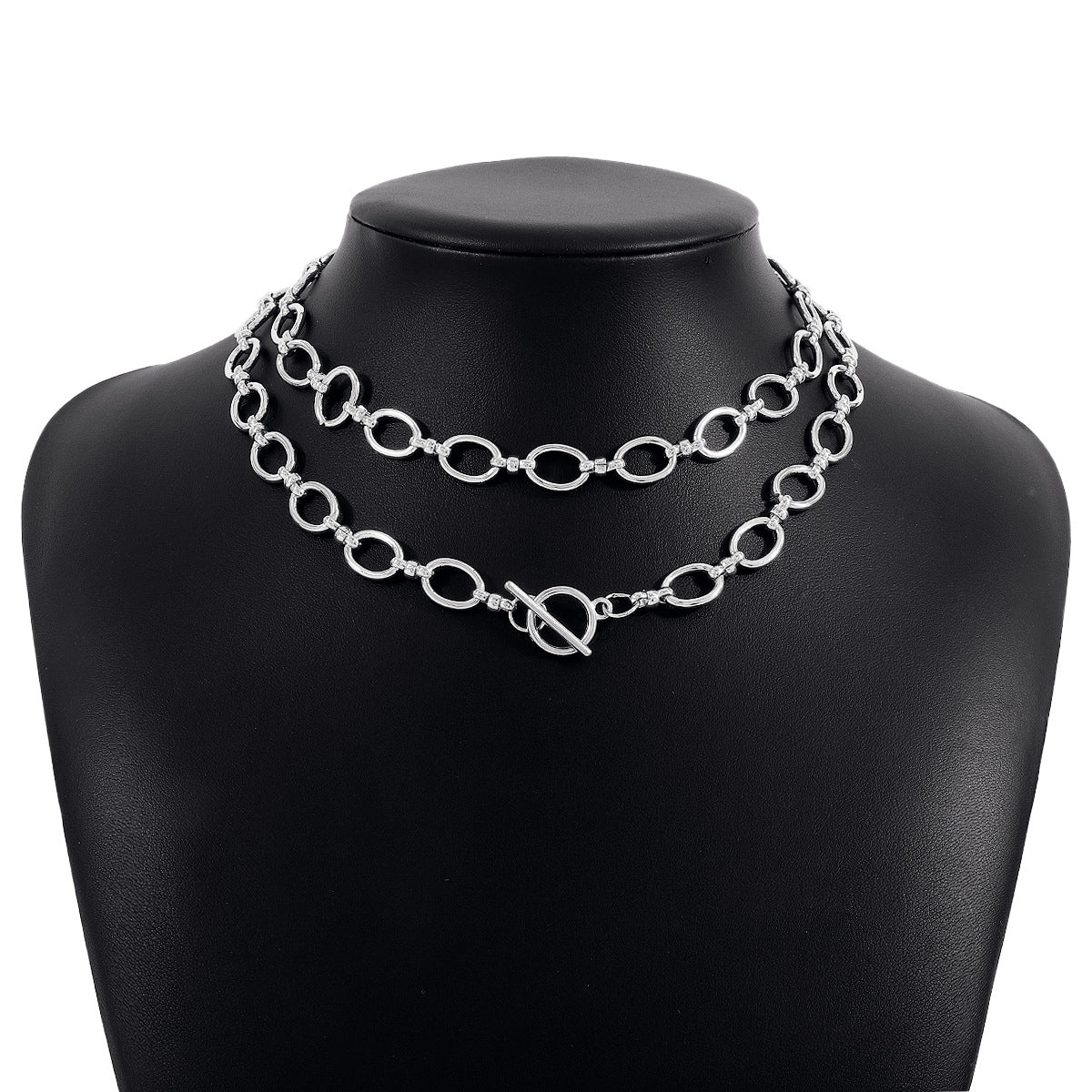 Silver-Plated Oval-Link Chain Set