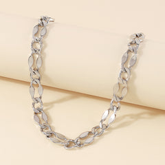 Silver-Plated Hammered Mariner Chain Necklace