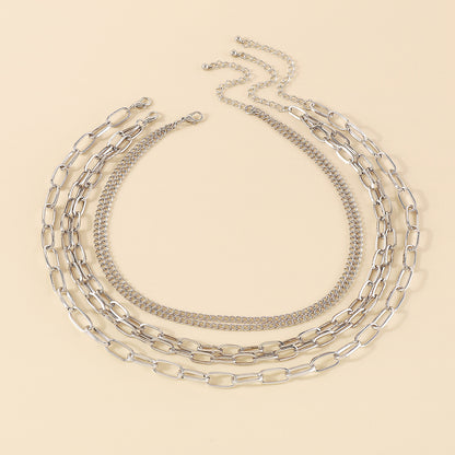 Silver-Plated Cable Chain Necklace Set, jewelry gift sets for women, botanical inspired, lifestyle look