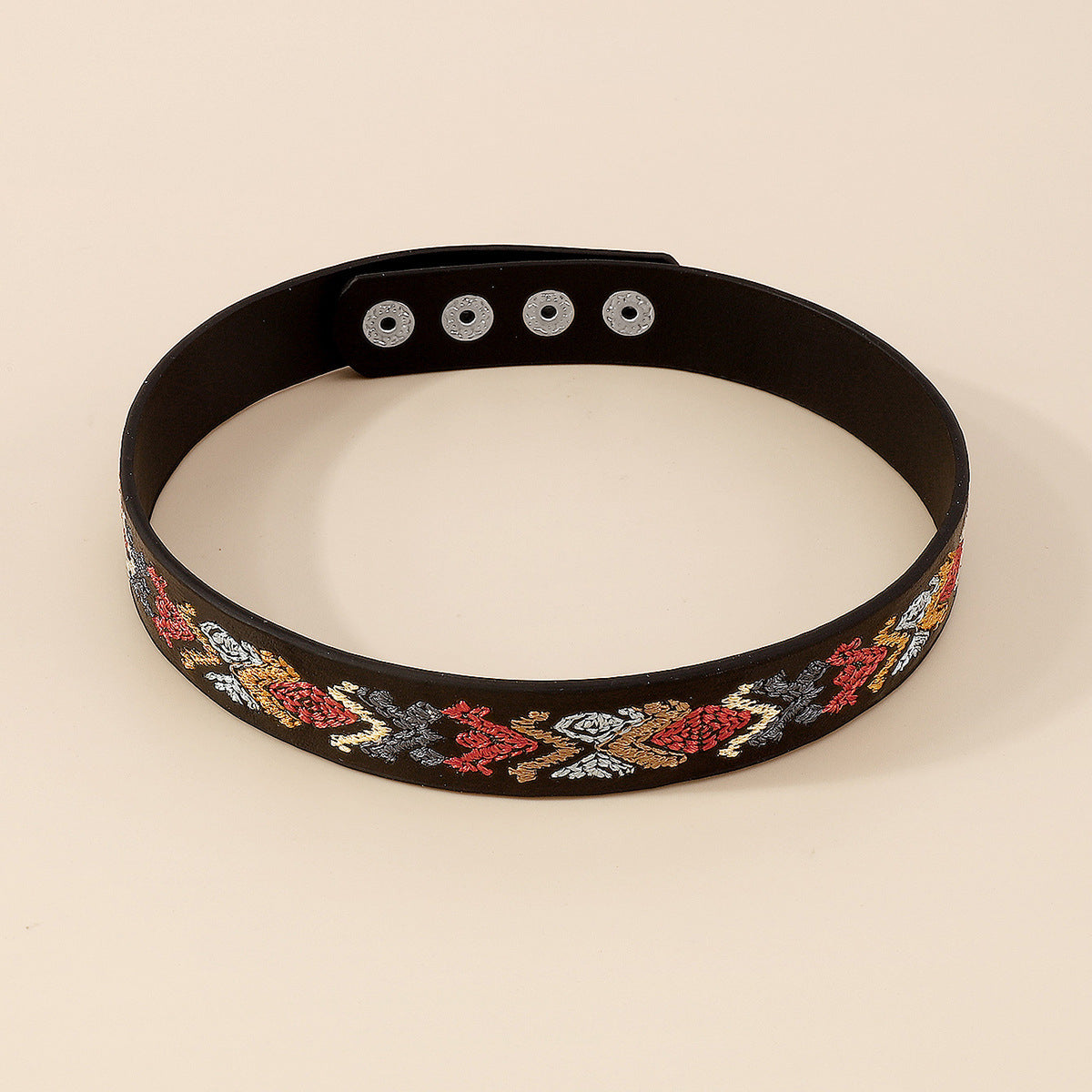 Black and Multicolor Boho Choker Necklace, chunky choker necklace, elegant gift for her, side view