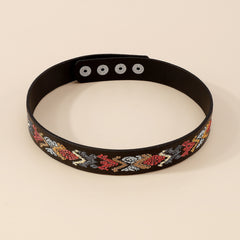 Black & Multicolor Boho Choker Necklace