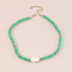 Green Quartz & Pearl 18K Gold-Plated Beaded Choker Necklace