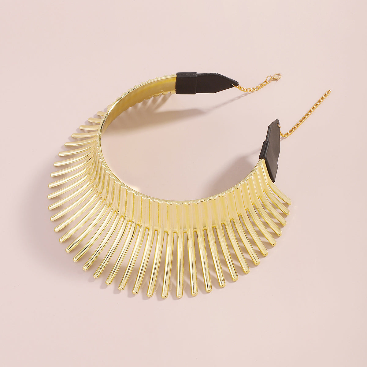 18K Gold-Plated Spike Choker, chunky gold choker necklace, dainty minimalist design, lifestyle look