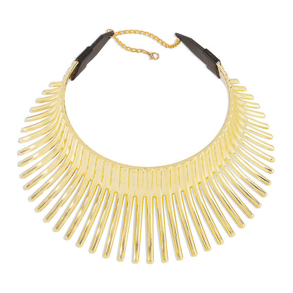 18K Gold-Plated Spike Choker, chunky gold choker necklace, dainty minimalist design, styled look