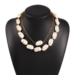 Pearl & 18K Gold-Plated Beaded Necklace Set
