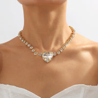 Crystal & Cubic Zirconia Heart Pendant Necklace