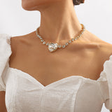 Crystal & Cubic Zirconia Heart Pendant Necklace