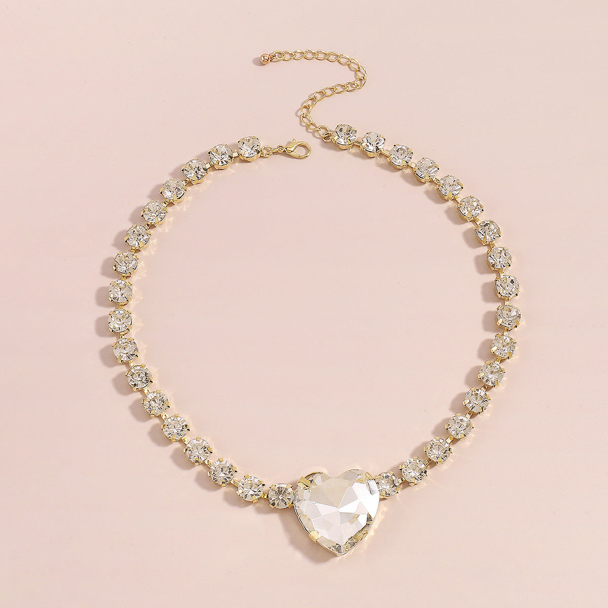 Crystal & Cubic Zirconia Heart Pendant Necklace