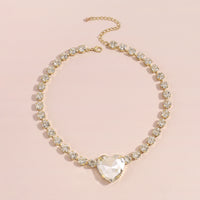 Crystal & Cubic Zirconia Heart Pendant Necklace
