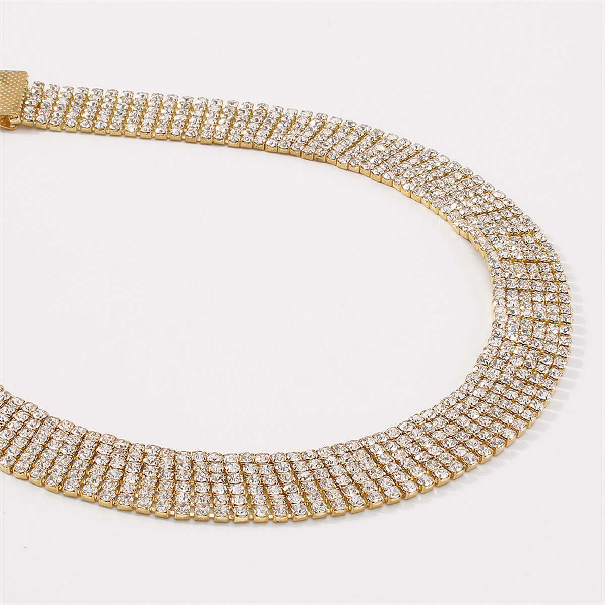 Cubic Zirconia and 18K Gold-Plated Layered Choker, chunky gold choker necklace, dainty minimalist design, styled look