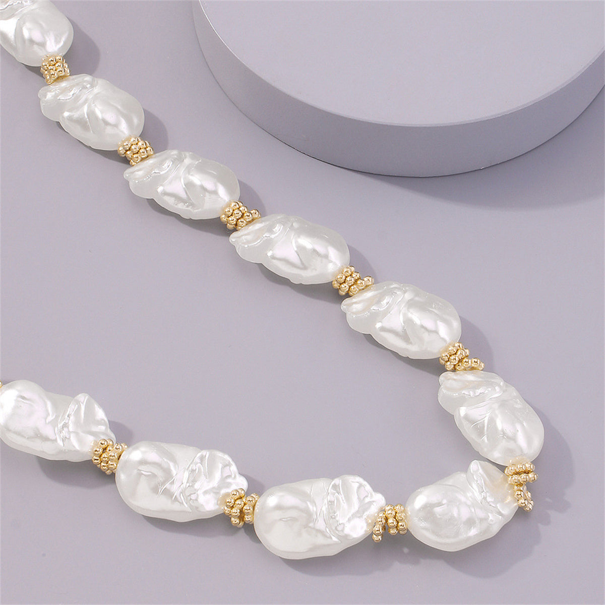 Pearl & 18K Gold-Plated Irregular Beaded Station Necklace