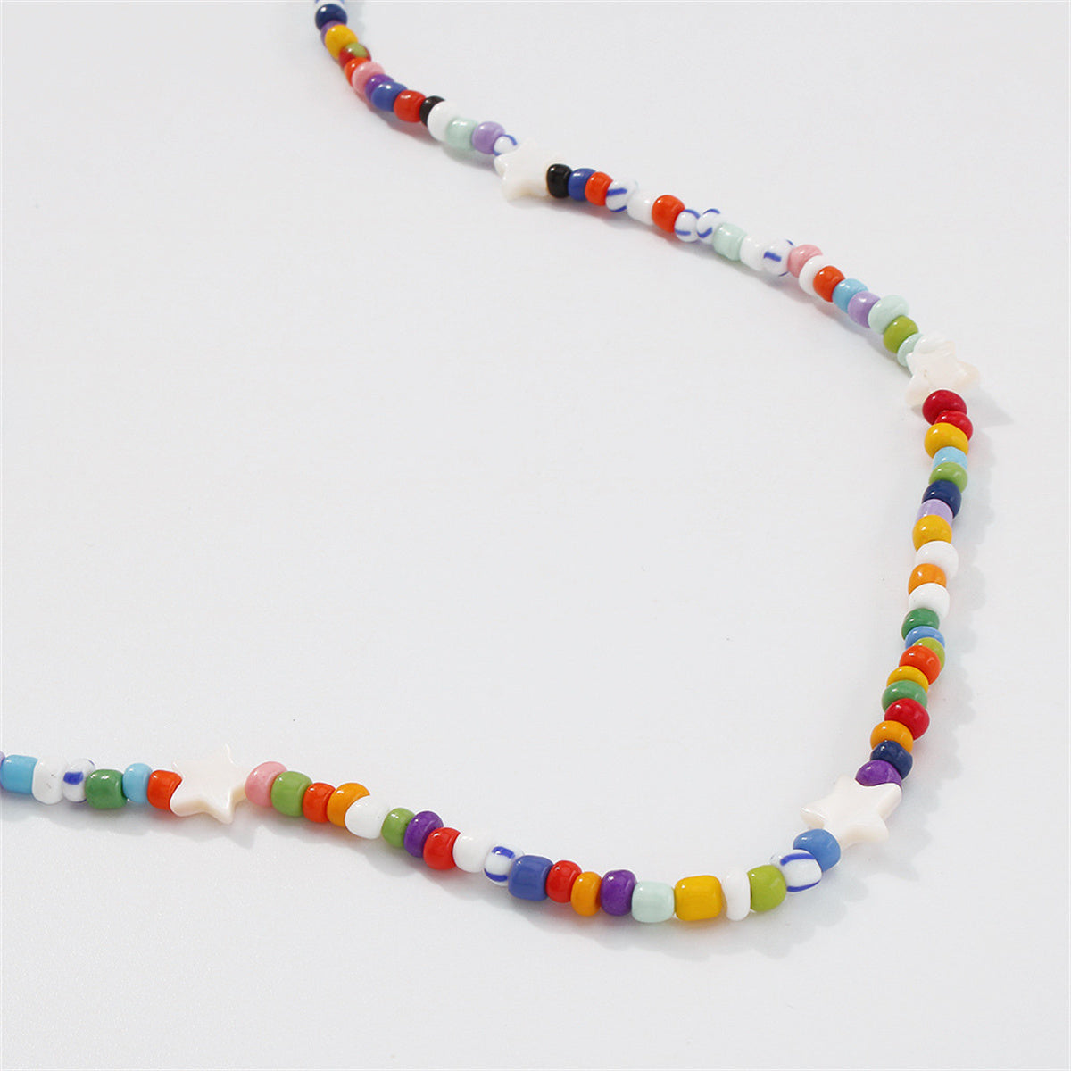 White & Blue Howlite Multicolor Star Beaded Necklace
