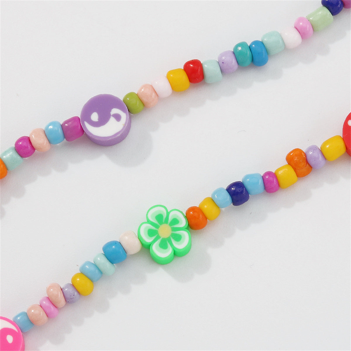 Multicolor Howlite & Polymer Clay 18K Gold-Plated Flower Fruit Bead Necklace