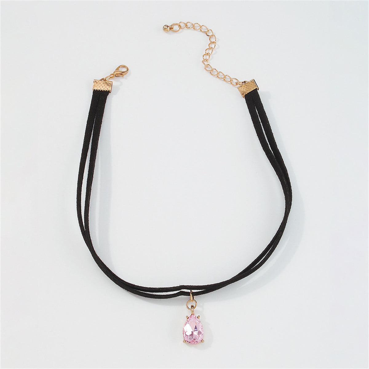 Pink Crystal & 18K Gold-Plated Layered Choker Necklace