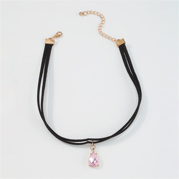 Pink Crystal & 18k Gold-Plated Layered Choker Necklace