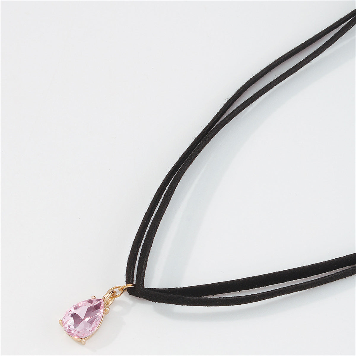 Pink Crystal & 18K Gold-Plated Layered Choker Necklace