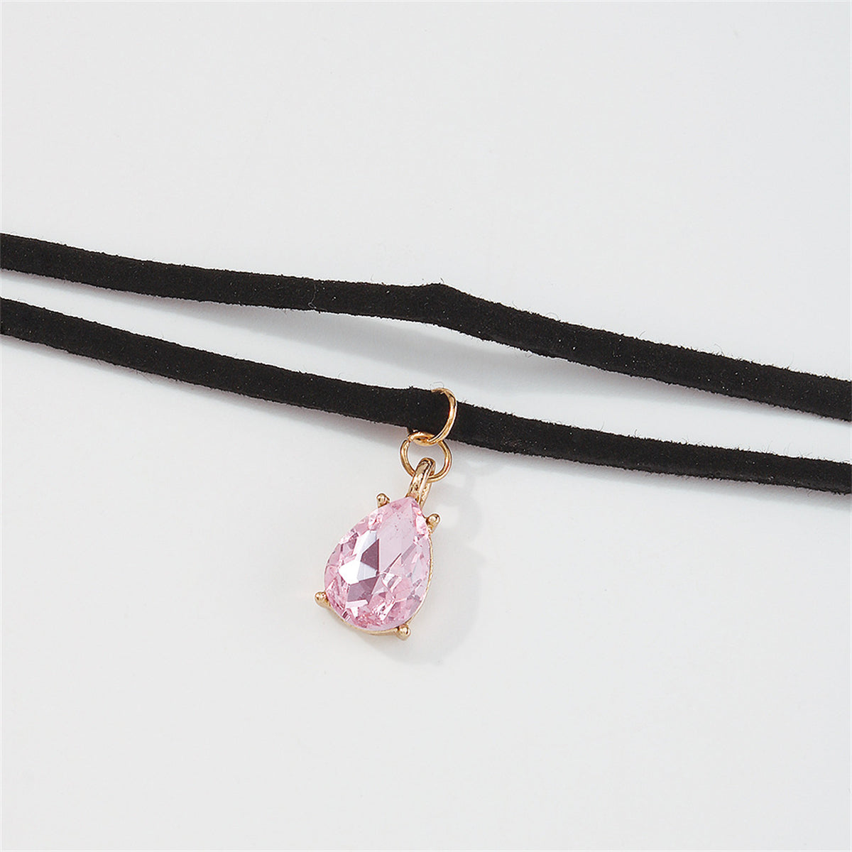 Pink Crystal & 18K Gold-Plated Layered Choker Necklace