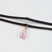 Pink Crystal & 18k Gold-Plated Layered Choker Necklace