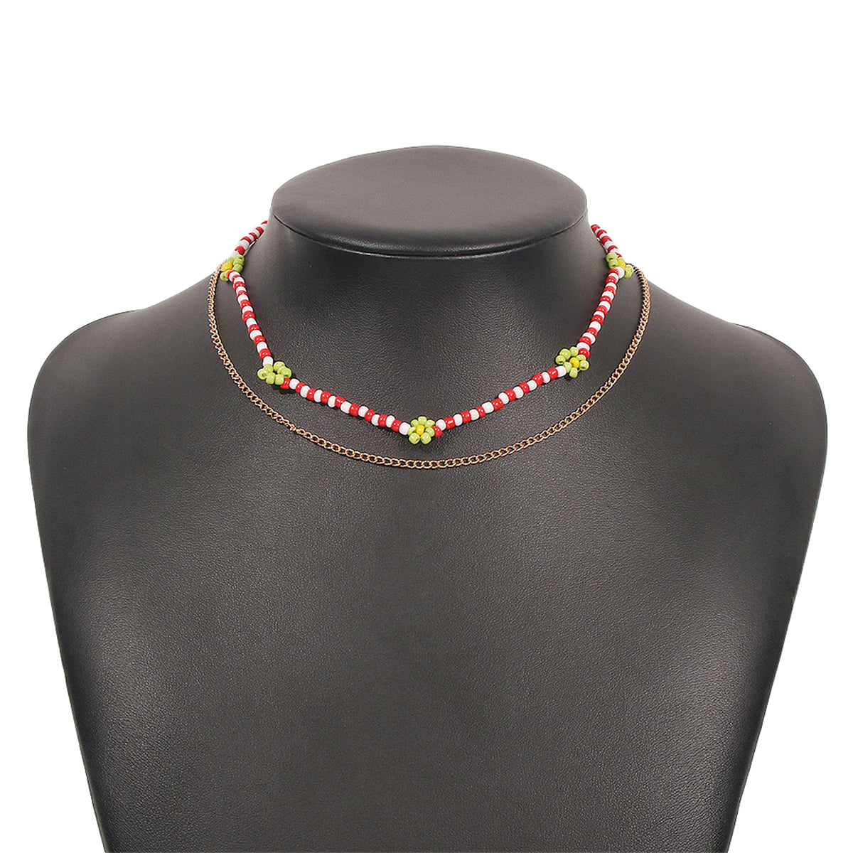 Red Howlite & 18K Gold-Plated Mum Station Necklace Set