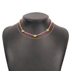 Red Howlite & 18K Gold-Plated Mum Station Necklace Set