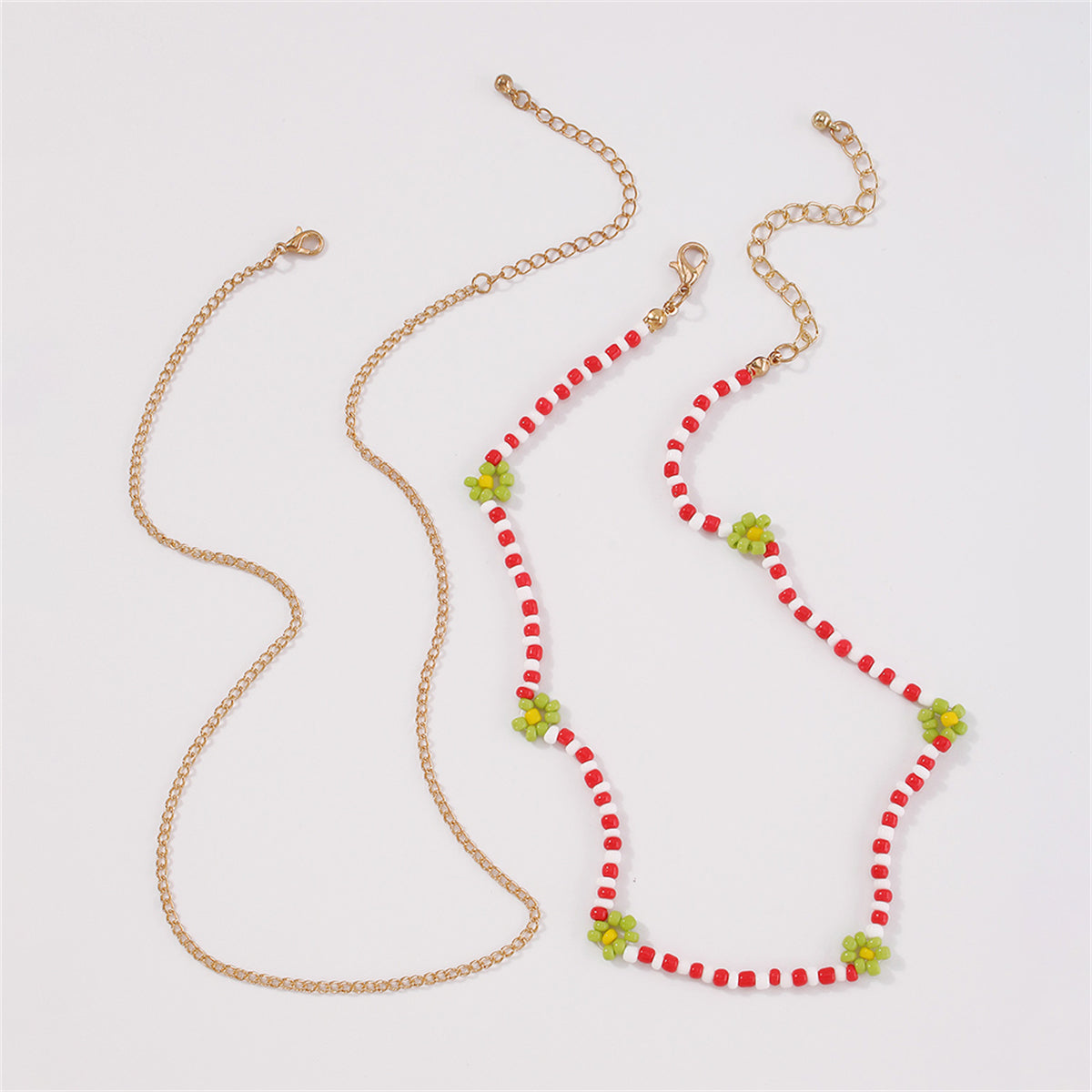 Red Howlite & 18K Gold-Plated Mum Station Necklace Set