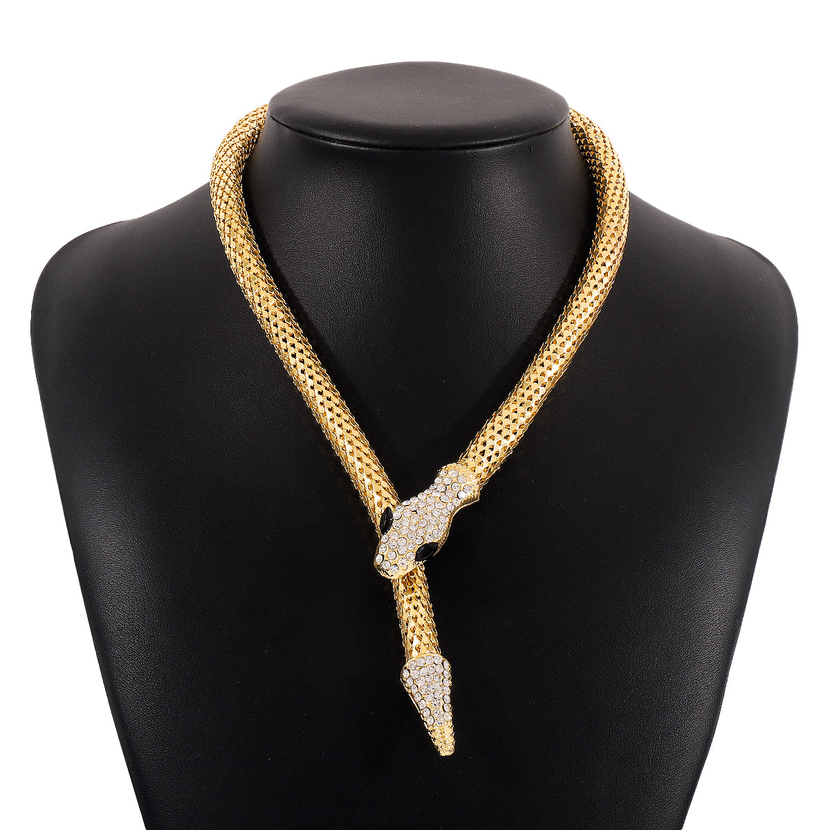 Cubic Zirconia and 18K Gold-Plated Snake Lariat Necklace, gold pendant necklace for women, everyday style, lifestyle look