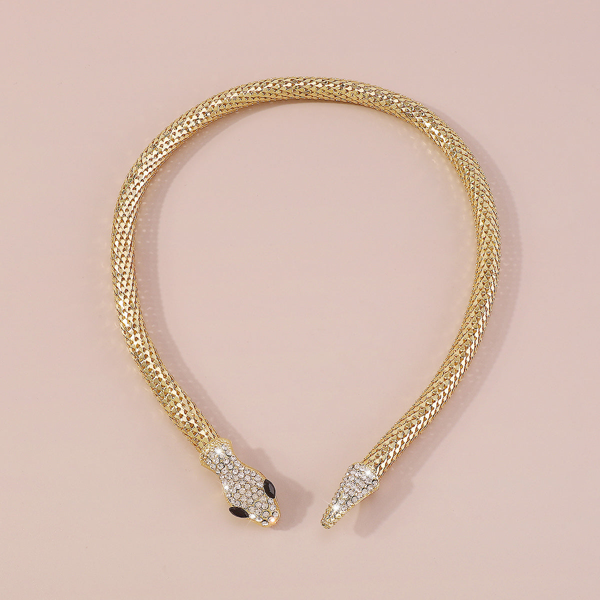 Cubic Zirconia and 18K Gold-Plated Snake Lariat Necklace, gold pendant necklace for women, everyday style, styled look