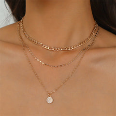 Cubic Zirconia & 18K Gold-Plated Layered Chain Necklace Set