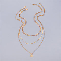 Cubic Zirconia & 18K Gold-Plated Layered Chain Necklace Set