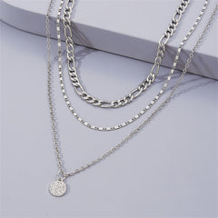 Cubic Zirconia & Silver-Plated Layered Chain Necklace Set