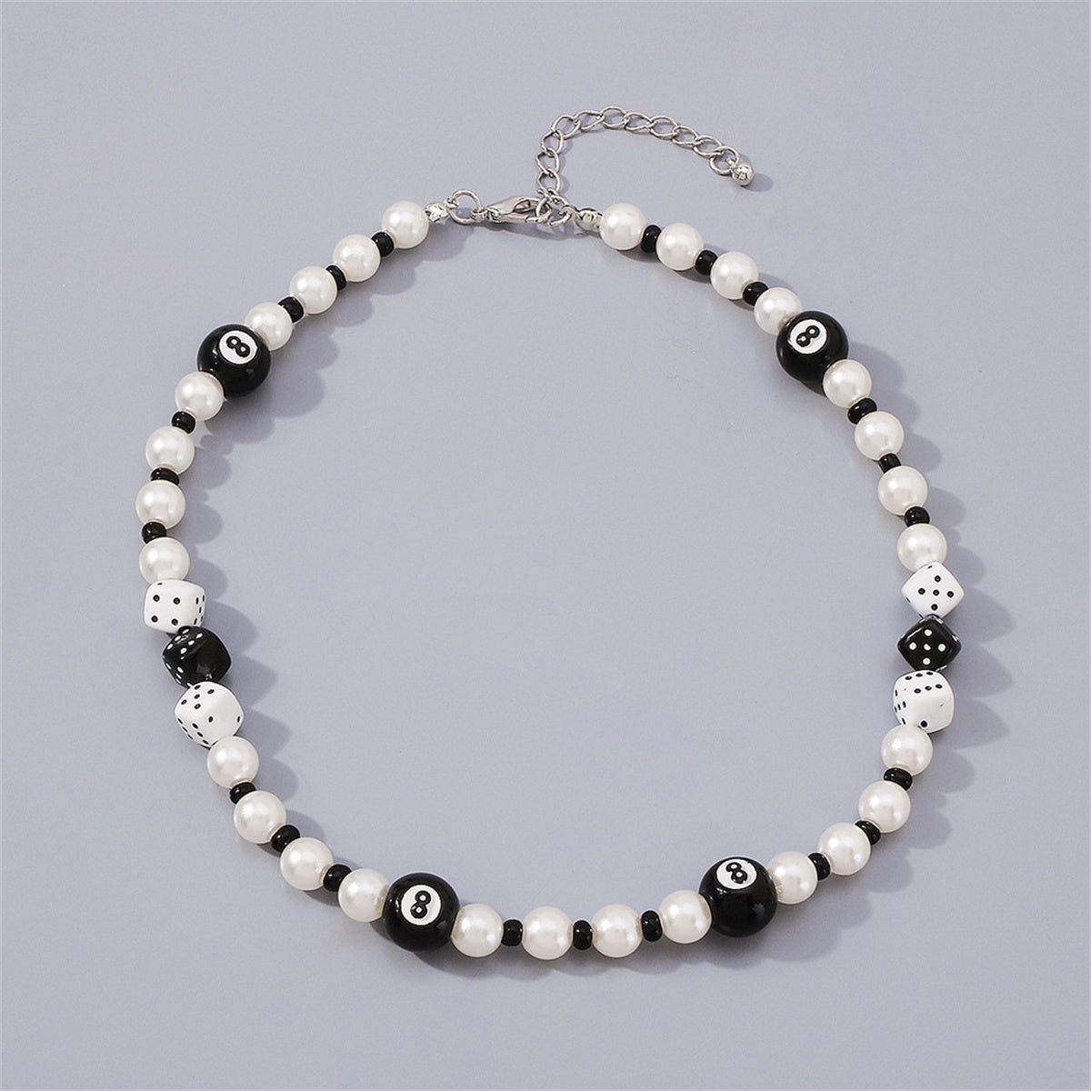 Pearl & Howlite Dice Beaded Necklace